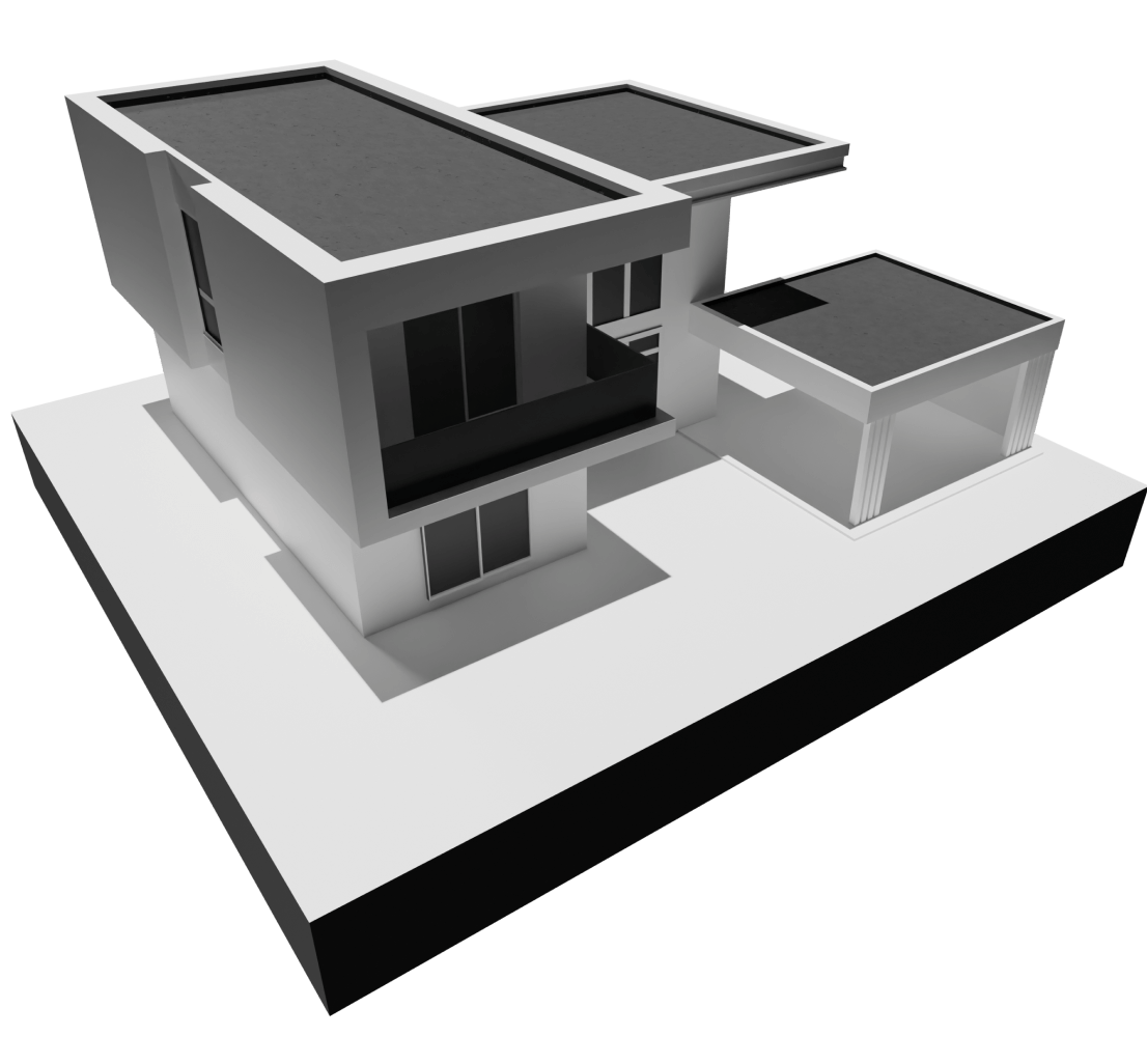 EPDM Flachdachplanen auf einem Haus
